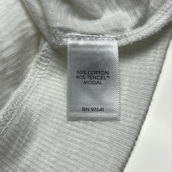 J. Jill White Relaxed Fit Vneck Short Sleeve Top, Sz L, New With Tags! - Picture 7 of 11